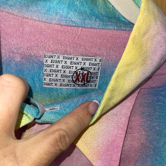 Eight X Mens Shirt Size XXL Multicolor Custom Angel Wing Graphics And Crystal - Picture 5 of 10